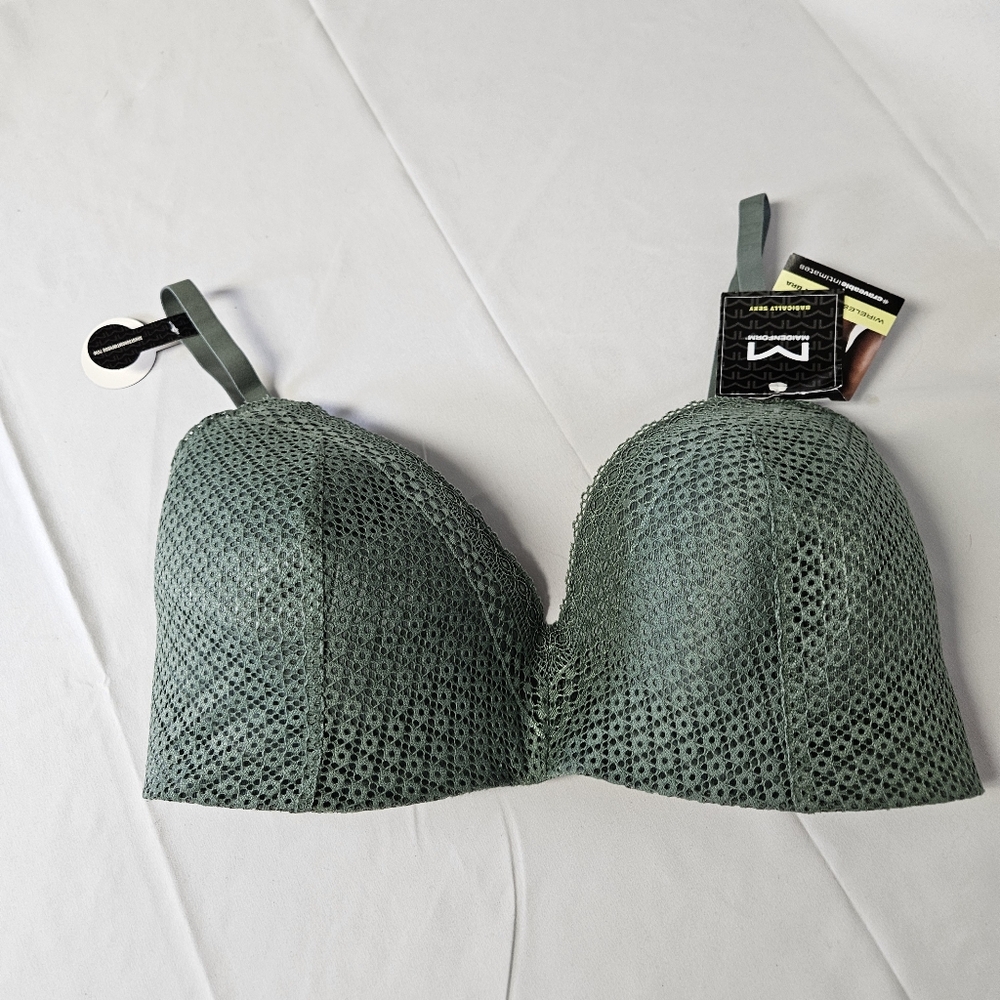 Maidenform 38D T Shirt Green Lace Bra